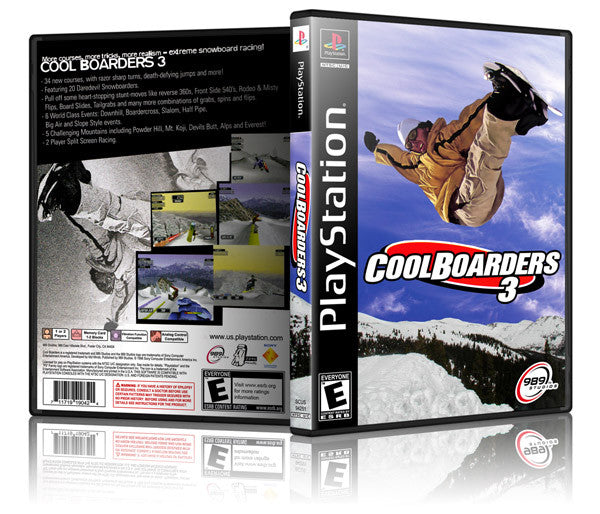 Cool Boarders 3 Game Cover To Fit A PS1 PLAYSTATION Style Replacement Game Case