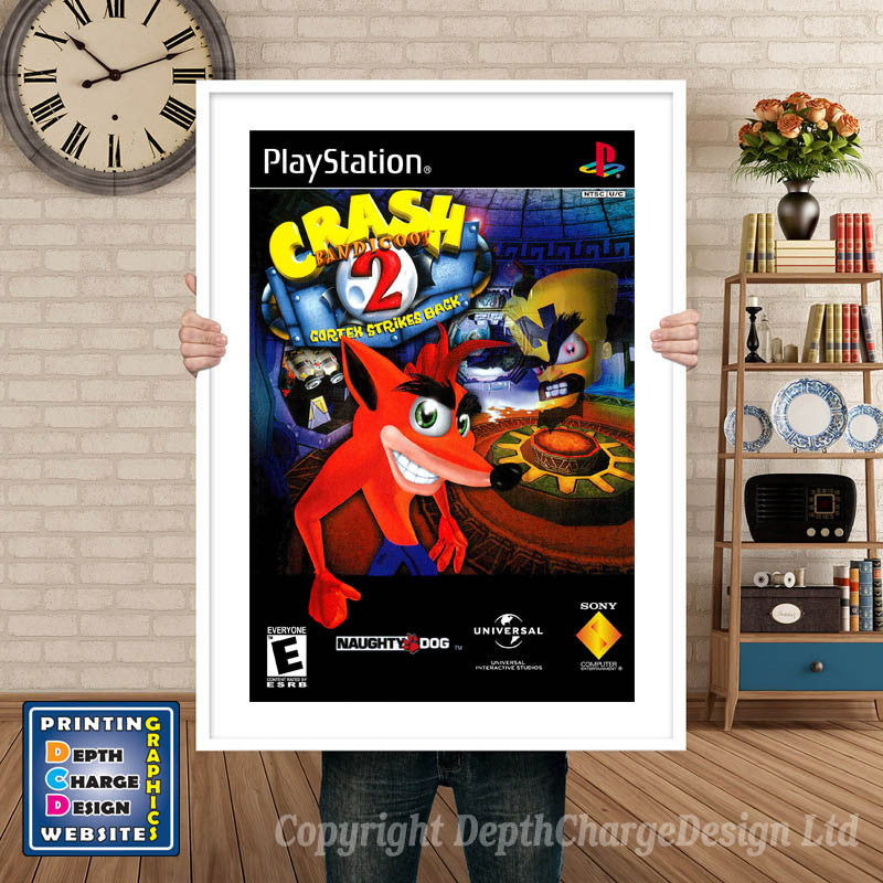 Crash Bandicoot 2 - PS1 Inspired Retro Gaming Poster A4 A3 A2 Or A1