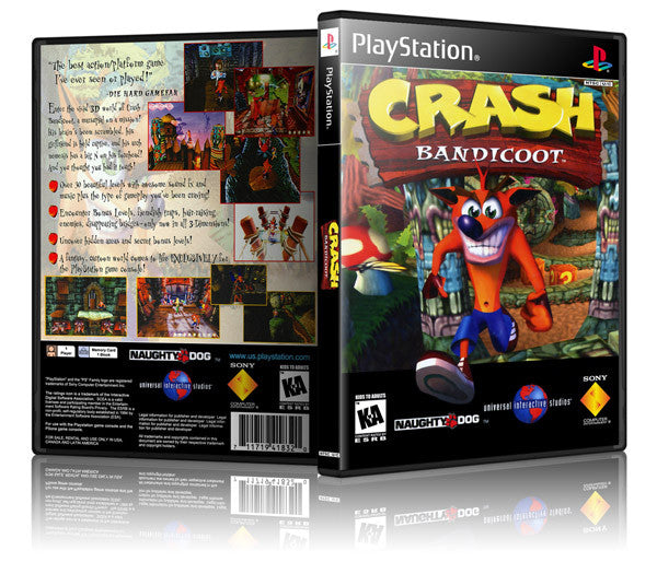 Crash Bandicoot Game Cover To Fit A PS1 PLAYSTATION Style Replacement Game Case