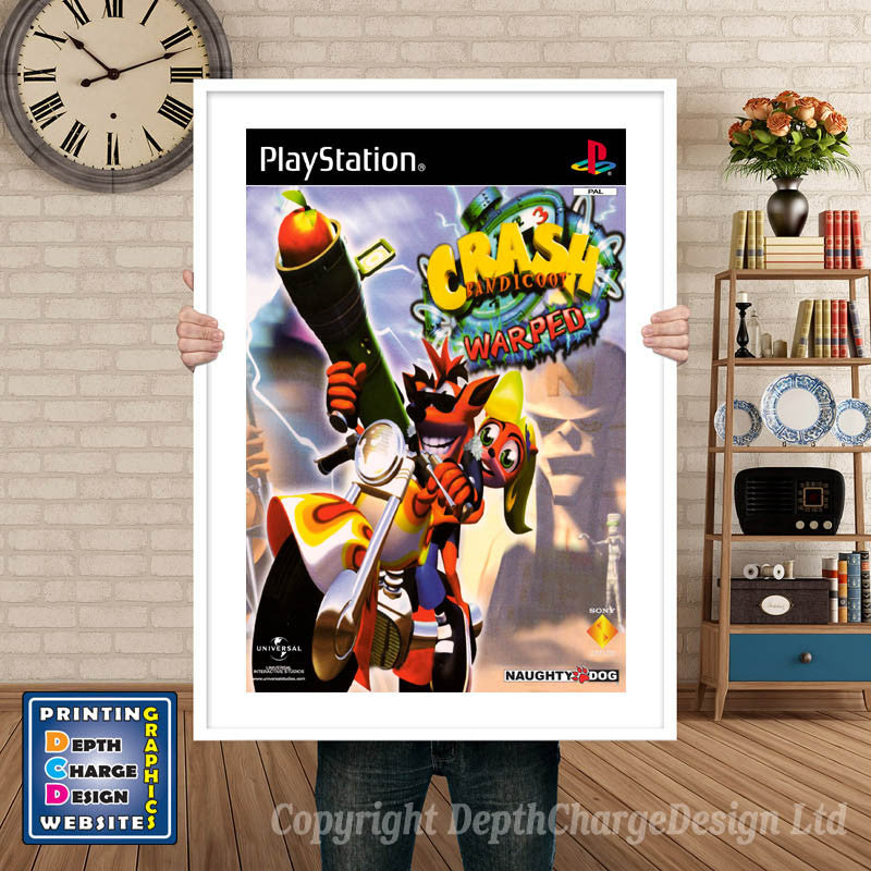 Crash Bandicoot Warped 2 GB - PS1 Inspired Retro Gaming Poster A4 A3 A2 Or A1
