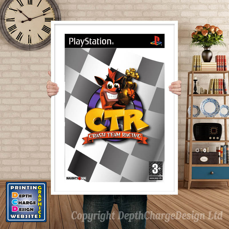 Crash Team Racing Eu - PS1 Inspired Retro Gaming Poster A4 A3 A2 Or A1