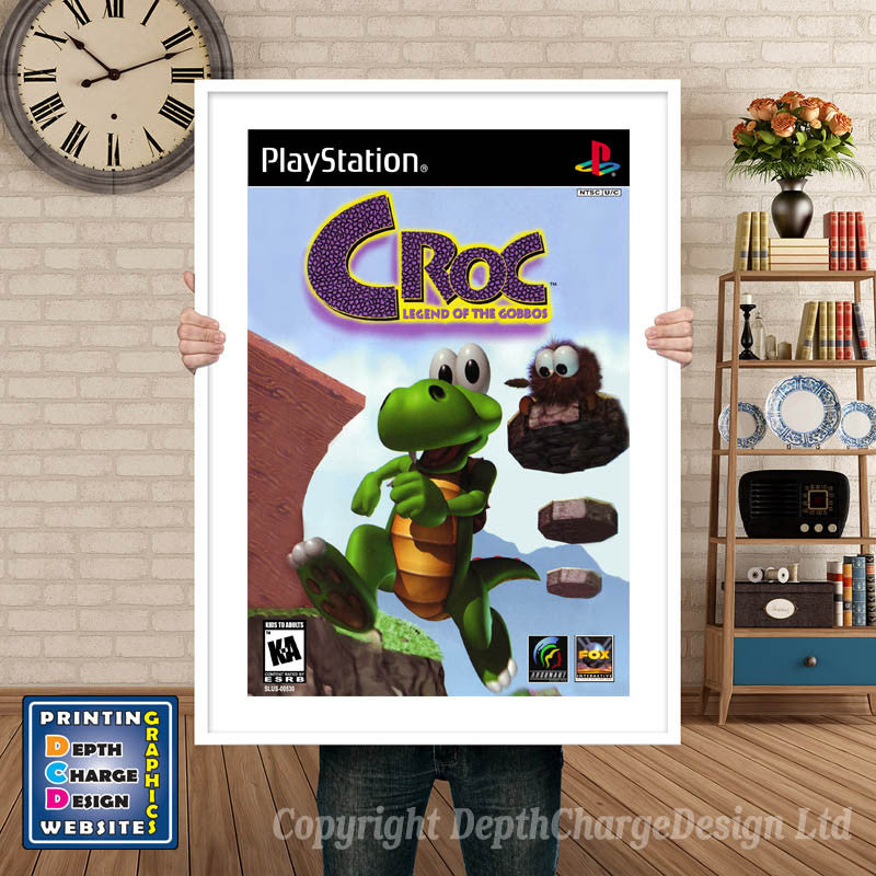 Croc Legend Of The Gobos - PS1 Inspired Retro Gaming Poster A4 A3 A2 Or A1