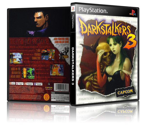 Dark Stalkers 3 Game Cover To Fit A PS1 PLAYSTATION Style Replacement Game Case 2
