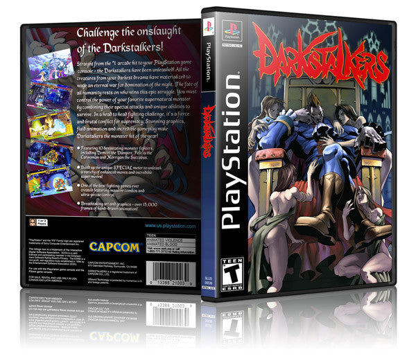 Dark Stalkers Game Cover To Fit A PS1 PLAYSTATION Style Replacement Game Case