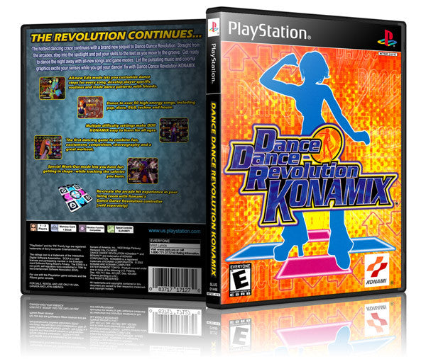 Dance Dance Revolution Konamix Game Cover To Fit A PS1 PLAYSTATION Style Replacement Game Case