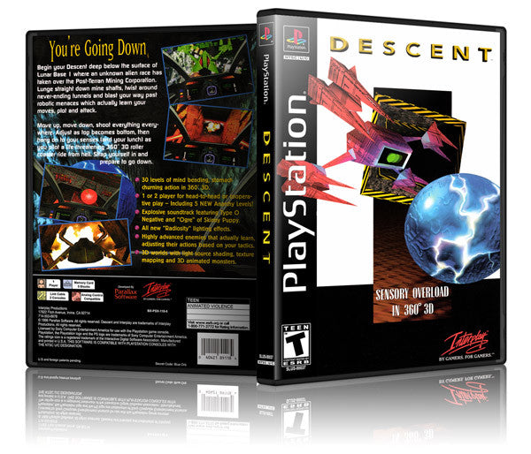 Descent Game Cover To Fit A PS1 PLAYSTATION Style Replacement Game Case