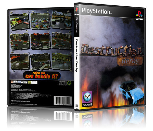 Destruction Derby Game Cover To Fit A PS1 PLAYSTATION Style Replacement Game Case
