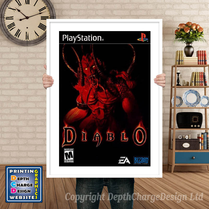 Diablo - PS1 Inspired Retro Gaming Poster A4 A3 A2 Or A1