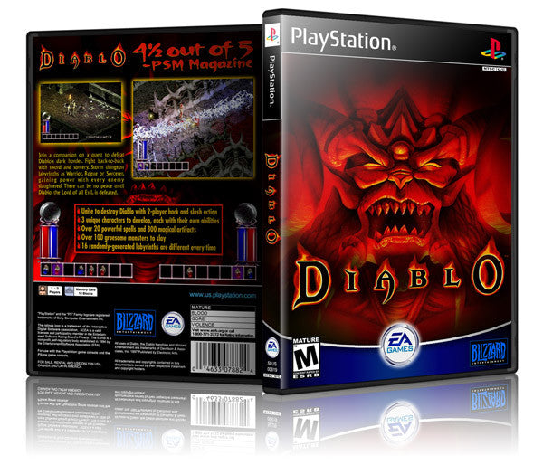 Diablo Game Cover To Fit A PS1 PLAYSTATION Style Replacement Game Case