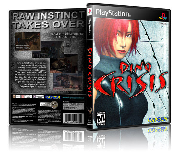 Dinocrisis Game Cover To Fit A PS1 PLAYSTATION Style Replacement Game Case