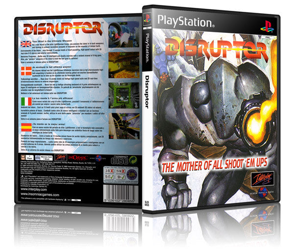 Disruptor Game Cover To Fit A PS1 PLAYSTATION Style Replacement Game Case