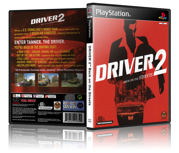 Driver 2 Game Cover To Fit A PS1 PLAYSTATION Style Replacement Game Case 2