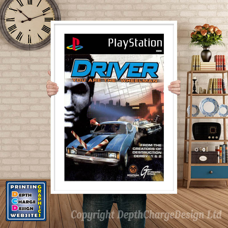 Driver - PS1 Inspired Retro Gaming Poster A4 A3 A2 Or A1