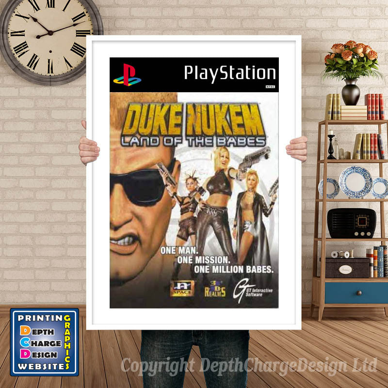 Duke Nukem Land Of The Babes - PS1 Inspired Retro Gaming Poster A4 A3 A2 Or A1