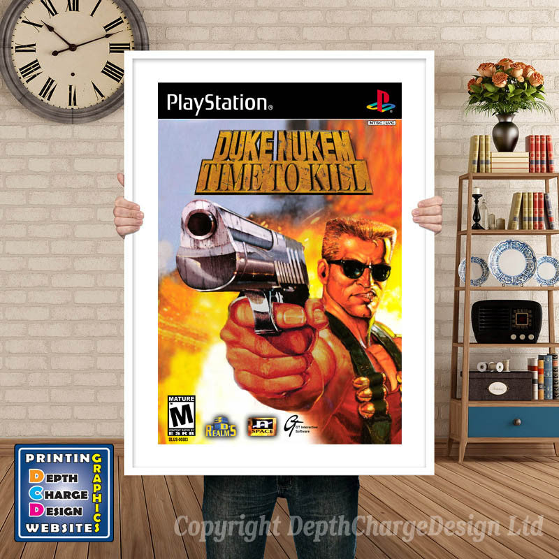 Duke Nukem Time To Kill - PS1 Inspired Retro Gaming Poster A4 A3 A2 Or A1
