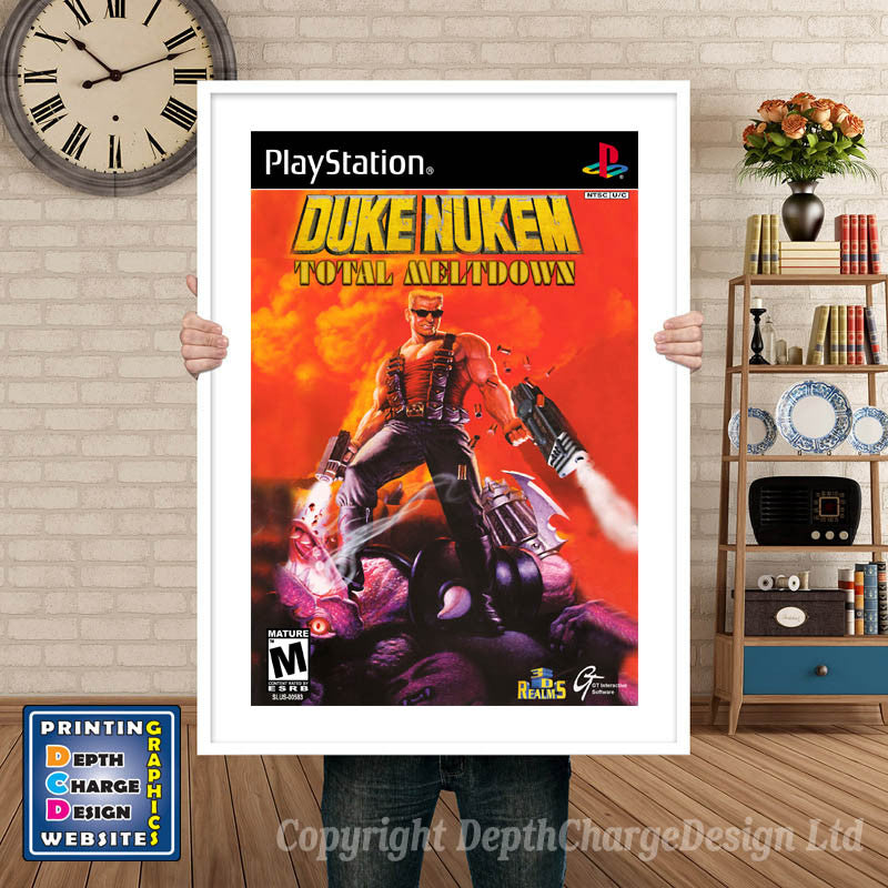 Duke Nukem Total Meltdown 2 - PS1 Inspired Retro Gaming Poster A4 A3 A2 Or A1