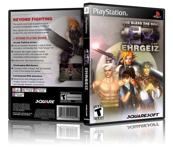 EHRGEIZ God Bless The Ring Game Cover To Fit A PS1 PLAYSTATION Style Replacement Game Case 2