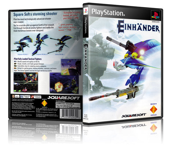 Einhander Game Cover To Fit A PS1 PLAYSTATION Style Replacement Game Case 2
