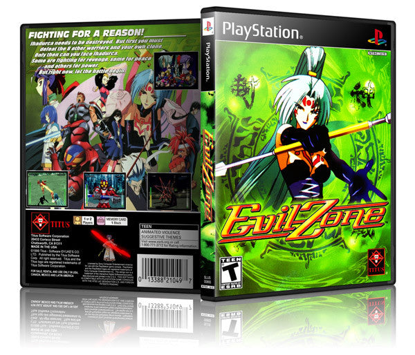 Evil Zone Game Cover To Fit A PS1 PLAYSTATION Style Replacement Game Case