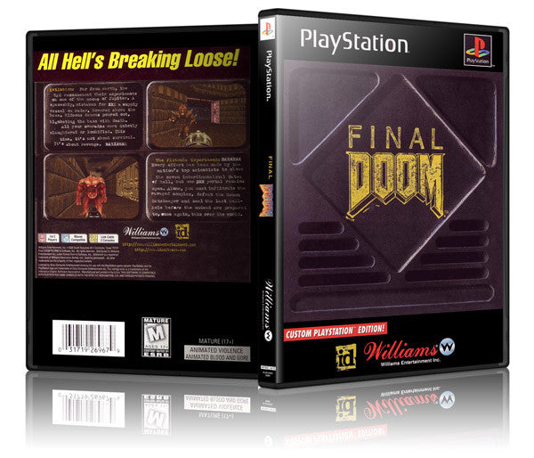 Final Doom Game Cover To Fit A PS1 PLAYSTATION Style Replacement Game Case