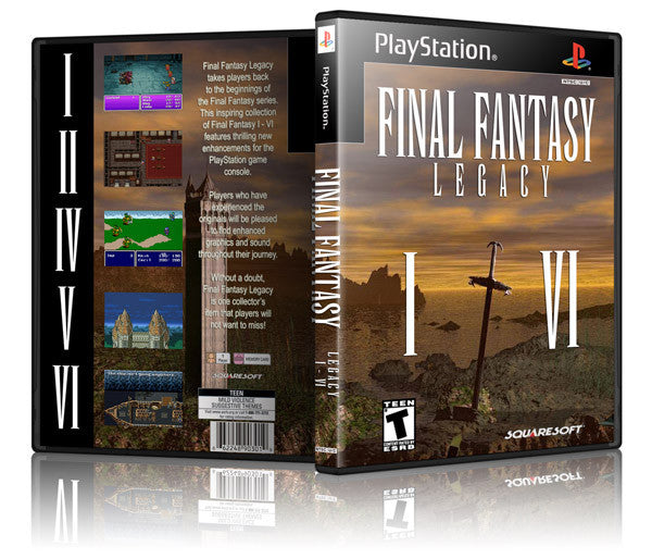 Final Fantasy Legacy Game Cover To Fit A PS1 PLAYSTATION Style Replacement Game Case