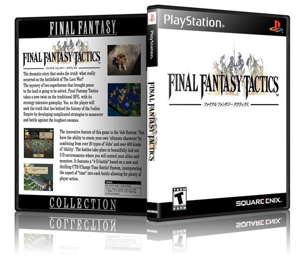 Final Fantasy Tactics Game Cover To Fit A PS1 PLAYSTATION Style Replacement Game Case 2