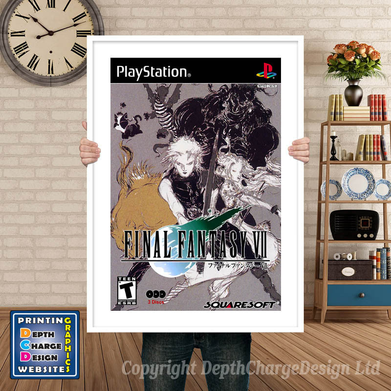 Final Fantasy Vii 11 - PS1 Inspired Retro Gaming Poster A4 A3 A2 Or A1