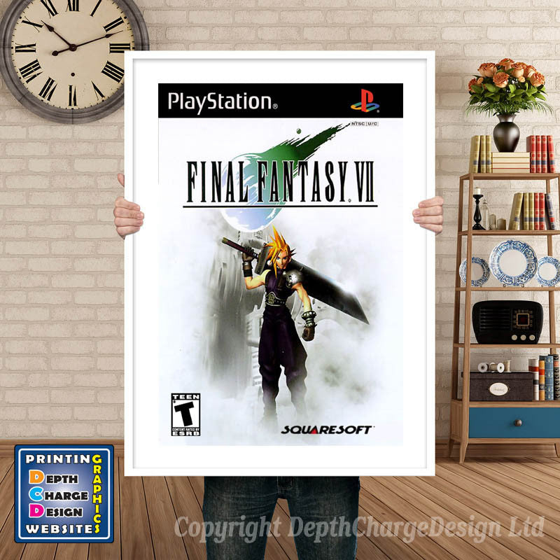 Final Fantasy Vii - PS1 Inspired Retro Gaming Poster A4 A3 A2 Or A1