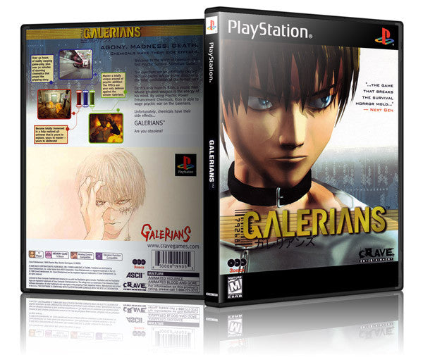 Galerians Game Cover To Fit A PS1 PLAYSTATION Style Replacement Game Case