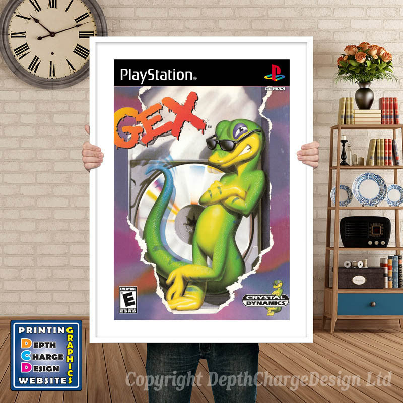 Gex - PS1 Inspired Retro Gaming Poster A4 A3 A2 Or A1