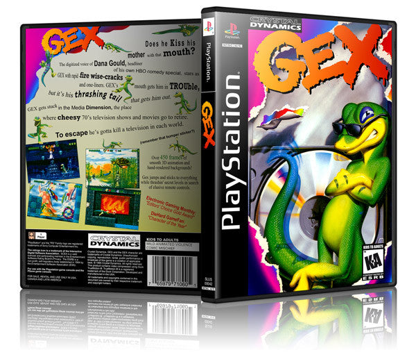 GEX Game Cover To Fit A PS1 PLAYSTATION Style Replacement Game Case