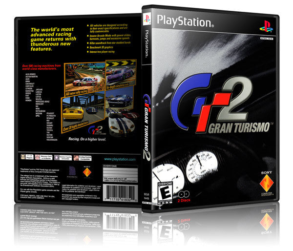 Gran Turismo 2 Game Cover To Fit A PS1 PLAYSTATION Style Replacement Game Case