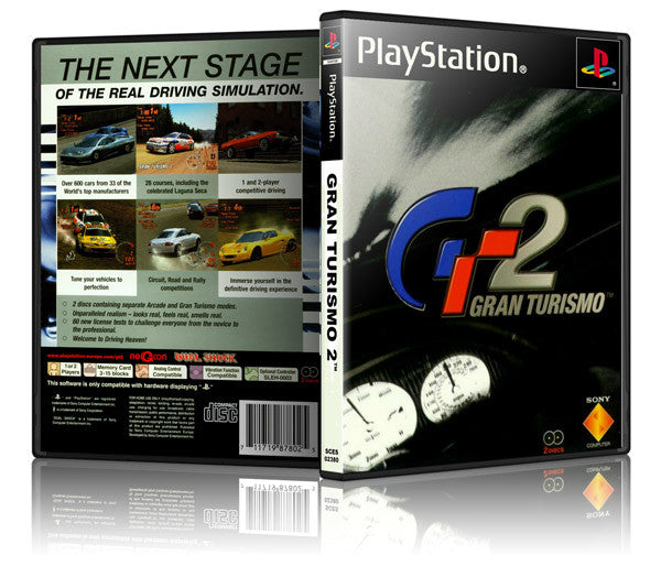 Gran Turismo 2 Game Cover To Fit A PS1 PLAYSTATION Style Replacement Game Case 2