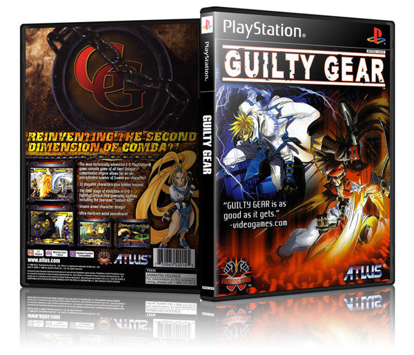 Guilty Gear Game Cover To Fit A PS1 PLAYSTATION Style Replacement Game Case