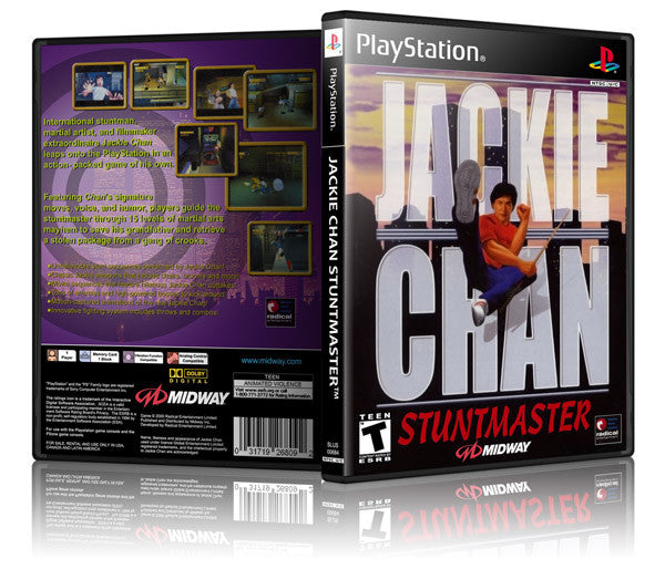 Jackie Chan Stuntmaster Game Cover To Fit A PS1 PLAYSTATION Style Replacement Game Case
