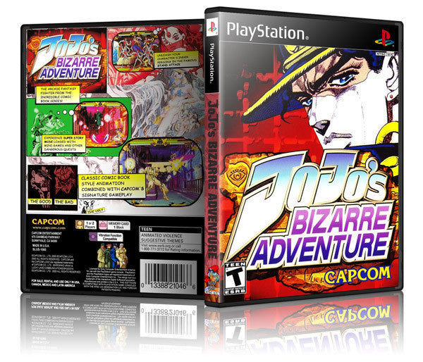 Jojo’S Bizarre Adventure Game Cover To Fit A PS1 PLAYSTATION Style Replacement Game Case