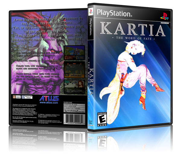 Kartia The World Of Fate Game Cover To Fit A PS1 PLAYSTATION Style Replacement Game Case
