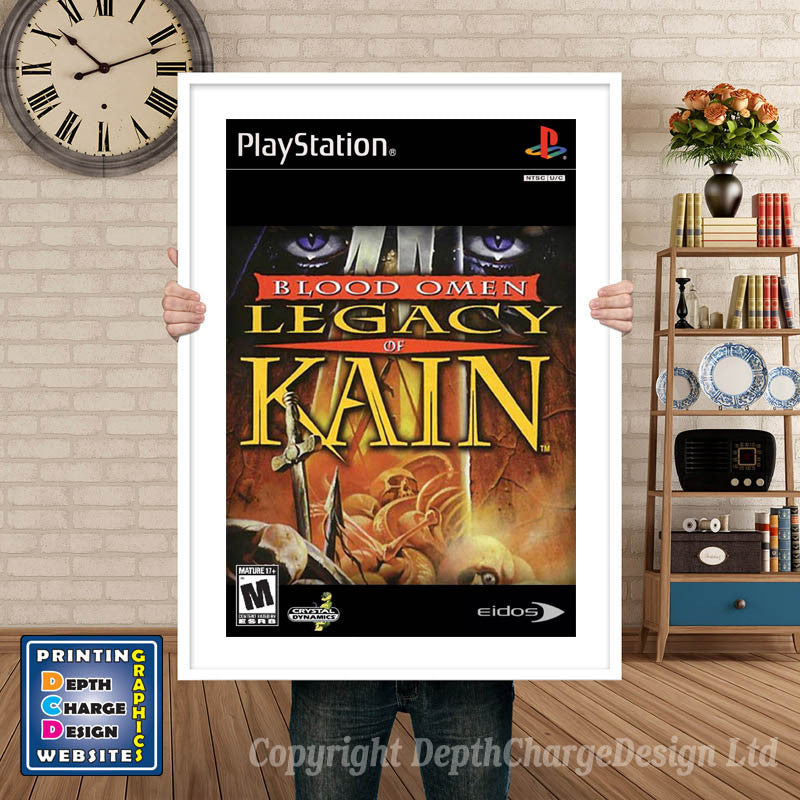 Legacy Of Kain Bloodomen - PS1 Inspired Retro Gaming Poster A4 A3 A2 Or A1