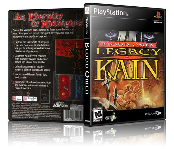 Legacy Of Kain Blood Omen Game Cover To Fit A PS1 PLAYSTATION Style Replacement Game Case