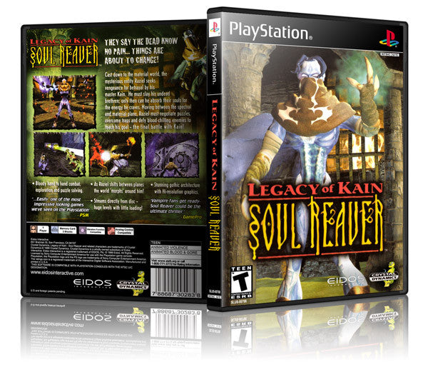 Legacy Of Kain Soul Reaver Game Cover To Fit A PS1 PLAYSTATION Style Replacement Game Case