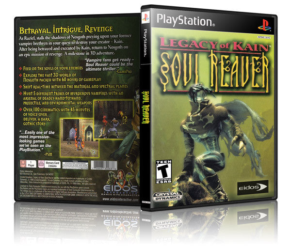 Legacy Of Kain Soul Reaver Game Cover To Fit A PS1 PLAYSTATION Style Replacement Game Case 2