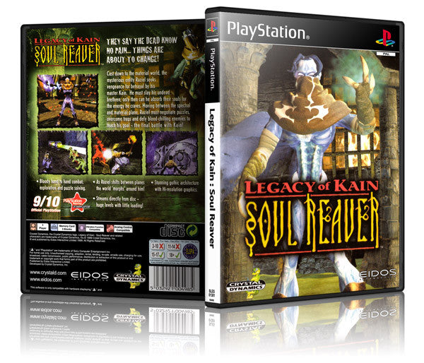 Legacy Of Kain Soul Reaver Game Cover To Fit A PS1 PLAYSTATION Style Replacement Game Case 3