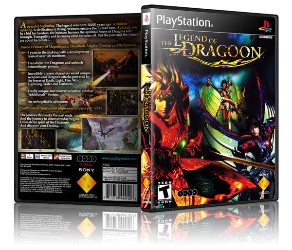 Legend Of Dragoon Game Cover To Fit A PS1 PLAYSTATION Style Replacement Game Case 3