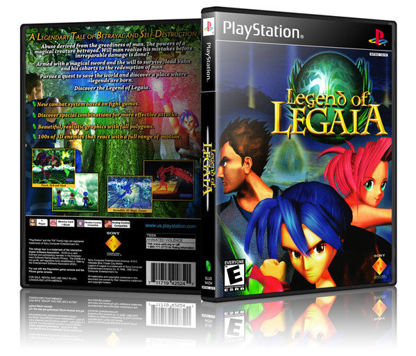 Legend Of Legaia Game Cover To Fit A PS1 PLAYSTATION Style Replacement