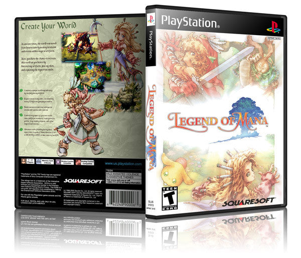 Legend Of Mana Game Cover To Fit A PS1 PLAYSTATION Style Replacement Game Case