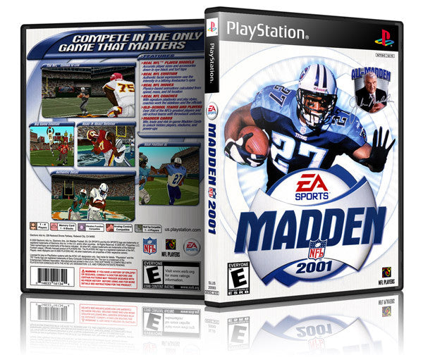 Madden 2001 Game Cover To Fit A PS1 PLAYSTATION Style Replacement Game Case