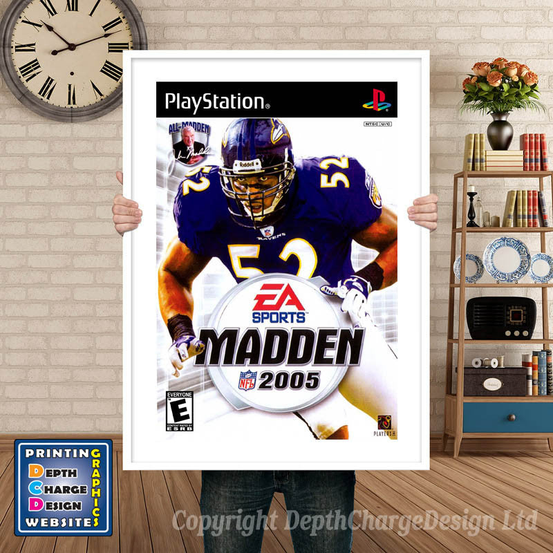 Madden NFL 2005 - PS1 Inspired Retro Gaming Poster A4 A3 A2 Or A1