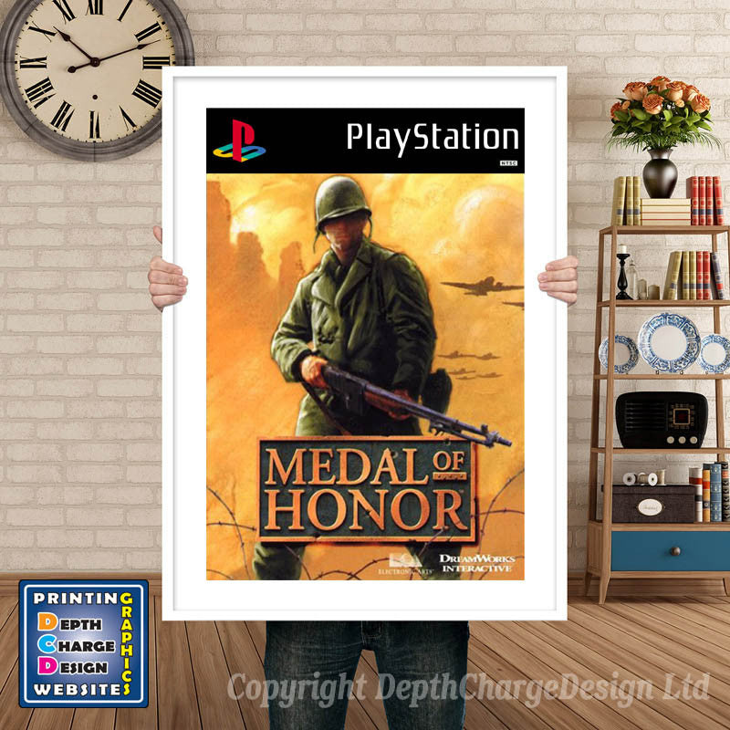 Medal Of Honour - PS1 Inspired Retro Gaming Poster A4 A3 A2 Or A1
