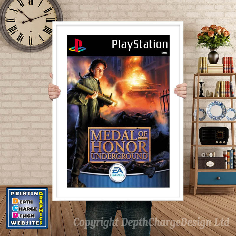 Medal Of Honour Underground - PS1 Inspired Retro Gaming Poster A4 A3 A2 Or A1