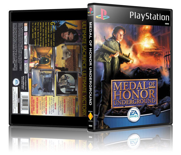 Medal Of Honor Underground Game Cover To Fit A PS1 PLAYSTATION Style Replacement Game Case